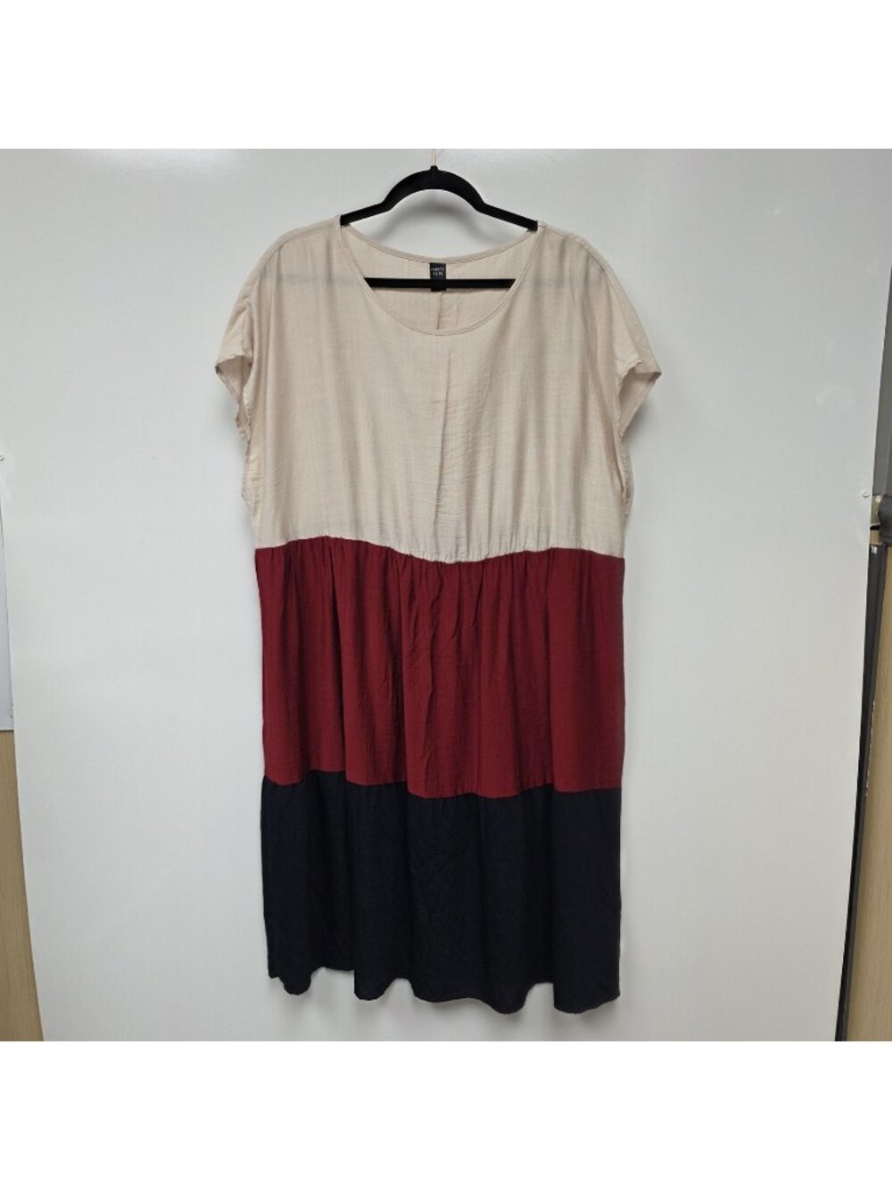 EMERY ROSE Dress Womens 3XL Multicolor Colorblock Short Sleeve Swing Sundress
